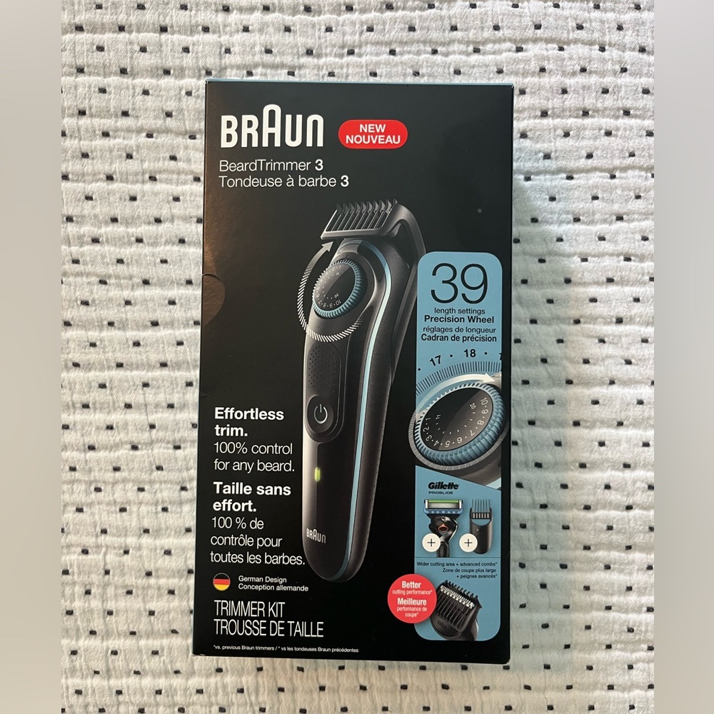 BRAUN NEW BeardTrimmer 3 Black - Precision Men's Trimmer